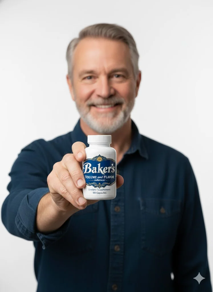 Diagram showing how Baker's Volume and Flavour Enhancer works through prostate support, hormonal balance and bromelain flavour enhancement