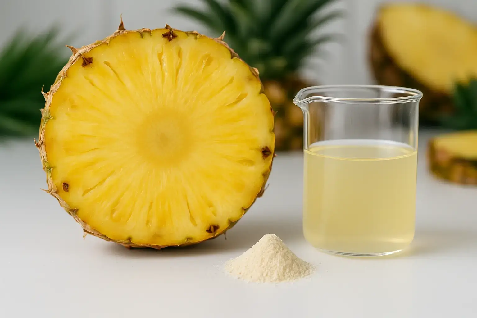 Pineapple stem extract — natural bromelain source for seminal taste enhancement in Baker's Enhancer